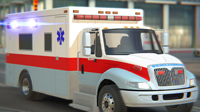City Ambulance Car Driving