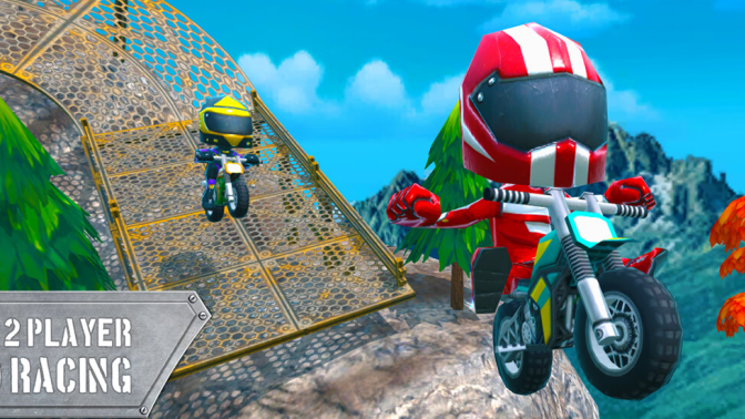 Crazy 2 Player Moto Racing