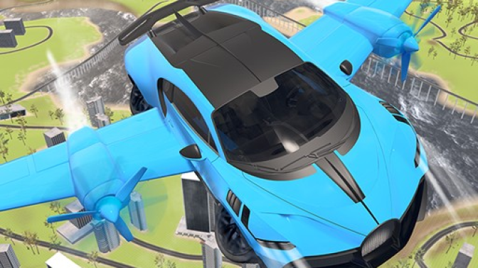 Real Sports Flying Car 3d